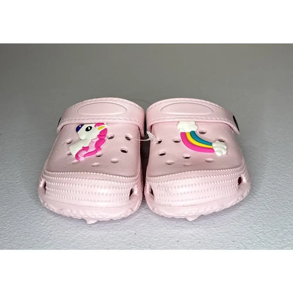 Vilocy Girls Charms Detailed Clogs in pink Size 20 (5 Toddler)